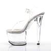 Pleaser - TREASURE708 Sandale à bride à la cheville, Pole dance chaussures - Chaussures de pole dance - Transparent/Couleur argent Product image